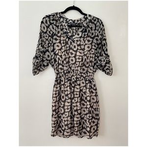 Express XS | Leopard Print Chiffon Dress with Slip